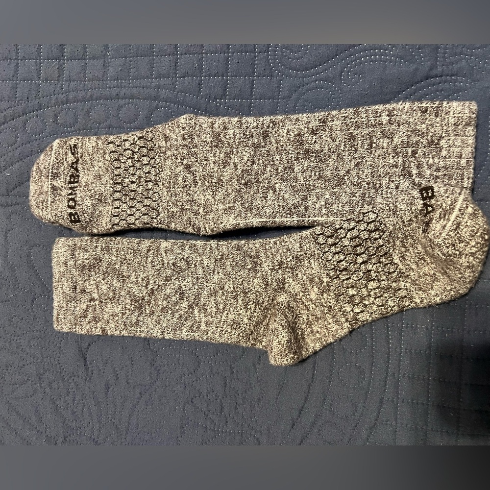 Bombas Brown Marled Knit Socks